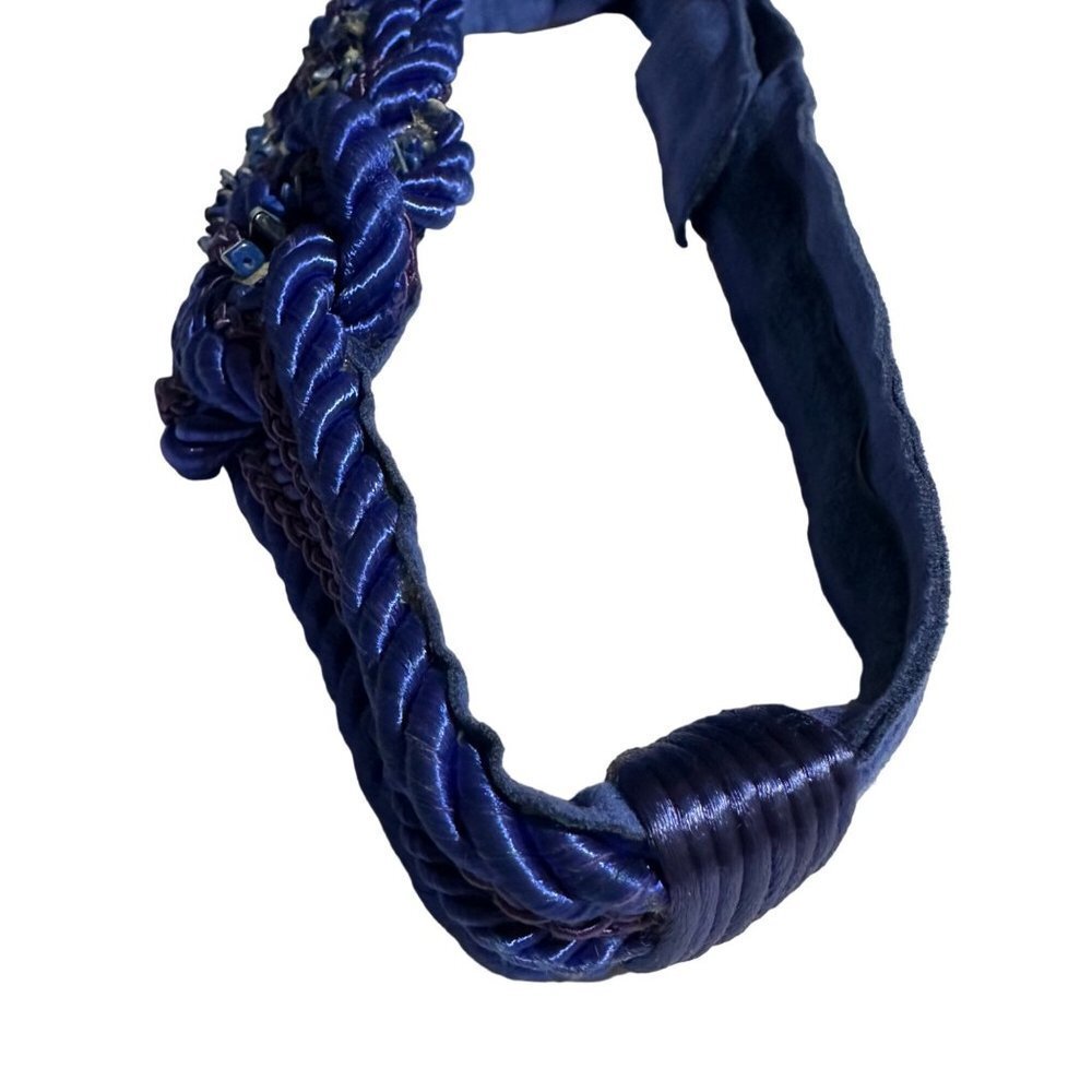 Vintage Bellissimo Royal Blue Braided Stone Women’s Belt - Picture 7 of 11